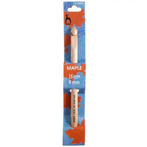 Pony Crochet Hook: Maple: 15cm x 9.00mm