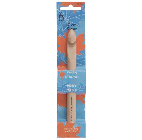 Pony Crochet Hook: Maple: 17cm x 15.00mm