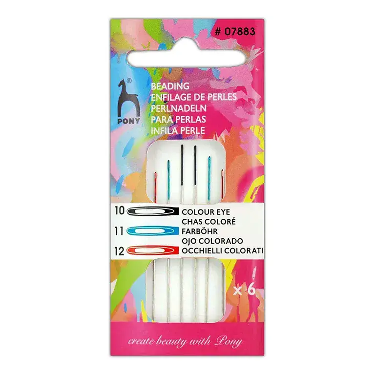 Pony Hand Sewing Needles Beading ColourCoded Eye Sizes 1012