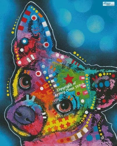 Pop Chihuahua (Large) by Artecy printed cross stitch chart