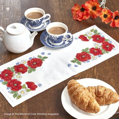 Poppy Table Runner WOXS Issue 348 project pack