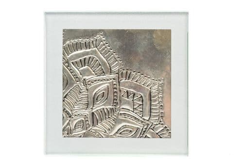 Premium Silver Glass Coaster for cross stitch
