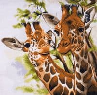 Printed Cross Stitch Kit:  Extra Large: Giraffes