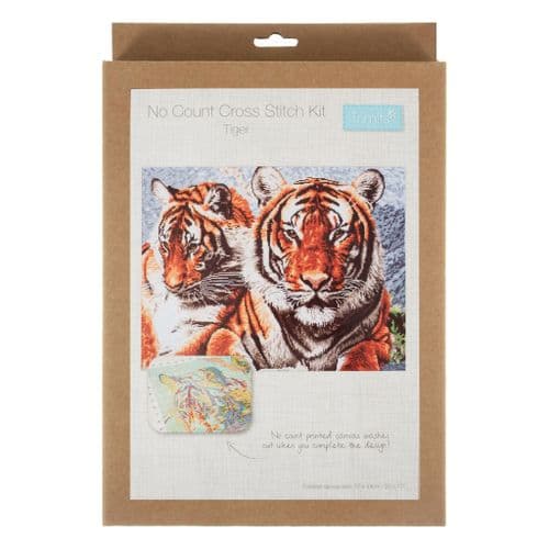 Printed Cross Stitch Kit:  Extra Large: Tiger
