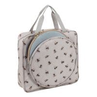 Project / Craft Bag with Embroidery Hoop Storage: Soft: Bee
