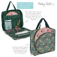 Project/Craft Bag with Embroidery Hoop Storage: Soft: Morris Green