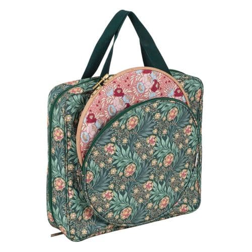 Project/Craft Bag with Embroidery Hoop Storage: Soft: Morris Green
