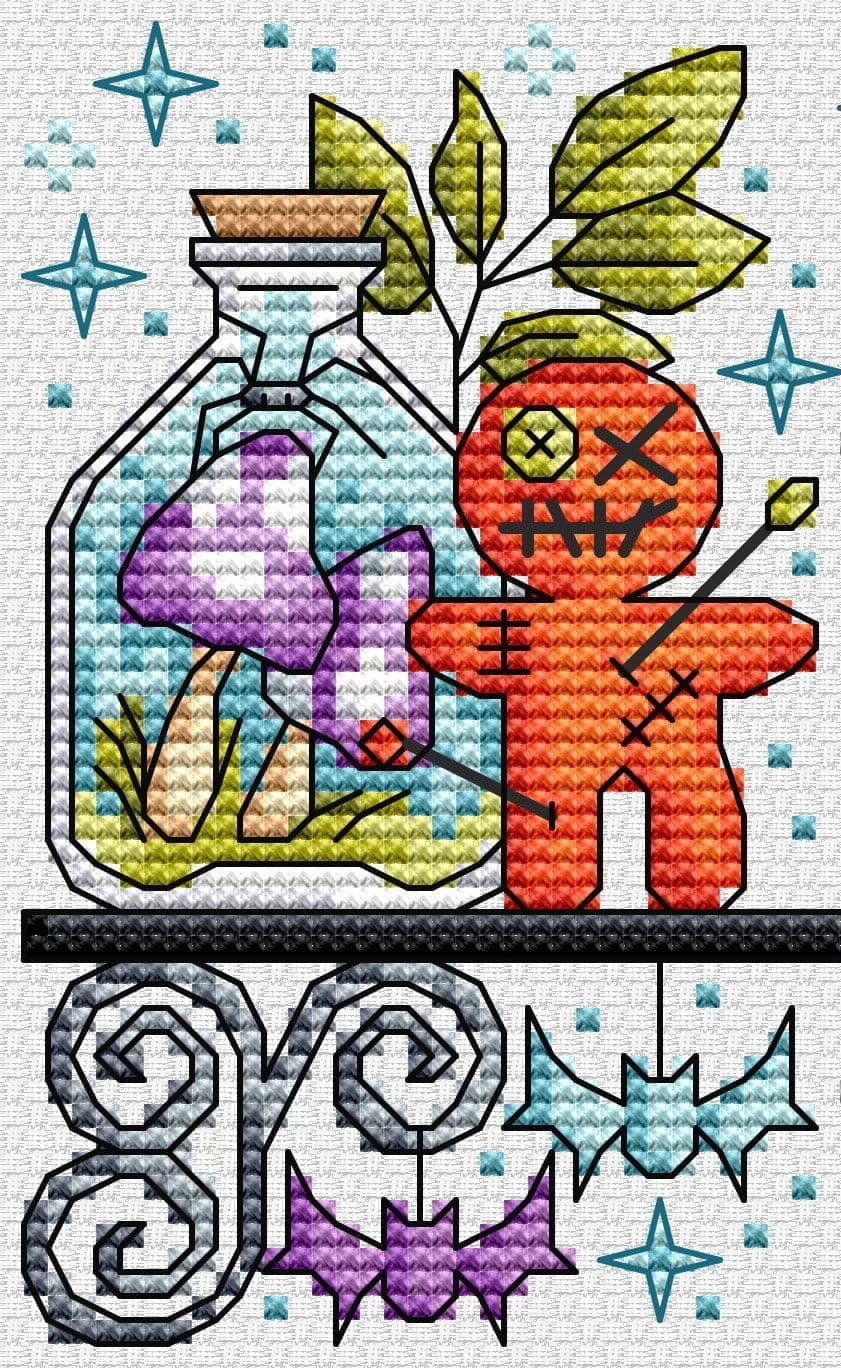 Project Pack For Witches Shelf SAL From Durene Jones Cross Stitch Project pack for witches shelf sal from durene jones cross stitch