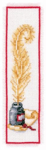 Quill and Ink Bookmark Counted Cross Stitch Kit by Vervaco