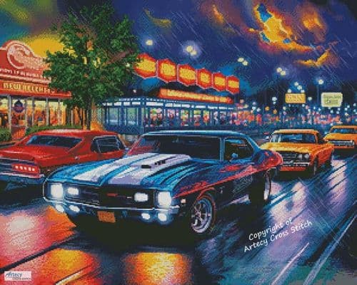 Rain on the Boulevard by Artecy printed cross stitch chart