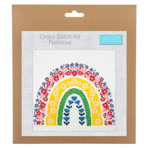 Rainbow counted cross stitch kit