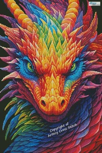 Rainbow Dragon 3 by Artecy printed cross stitch chart