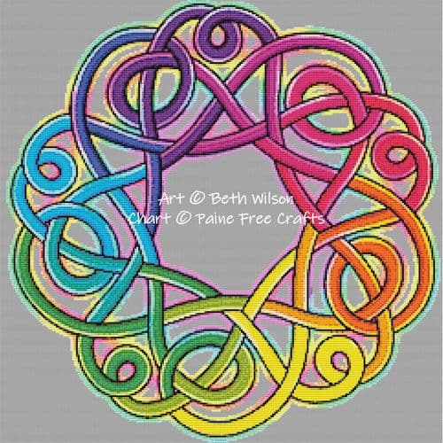 Rainbow Looping Celtic Knot (Beth Wilson) by Paine Free Crafts printed cross stitch chart