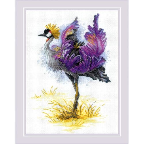 RIOLIS Crowned Crane Counted Cross Stitch Kit