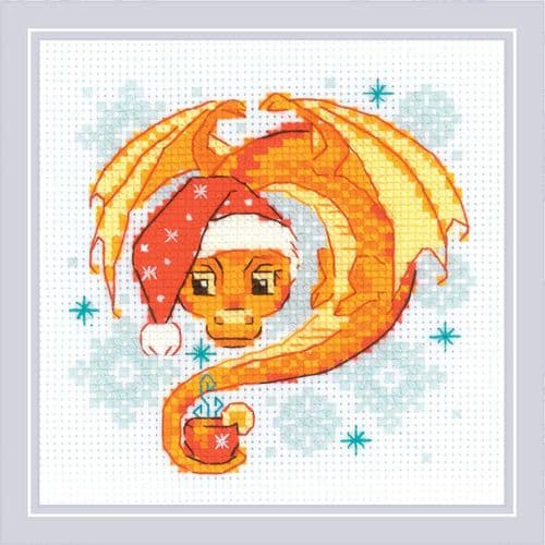 RIOLIS Dragon Tea Time Counted Cross Stitch Kit