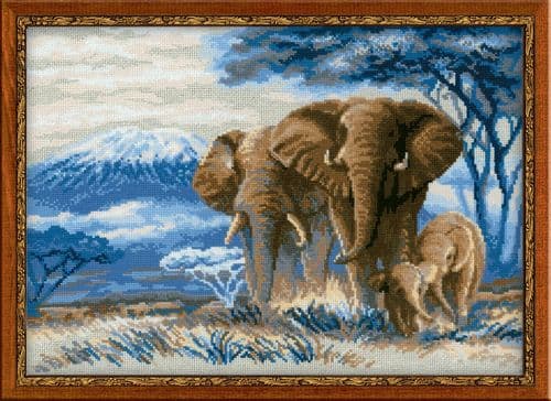 RIOLIS Elephants in the Savannah Counted Cross Stitch Kit
