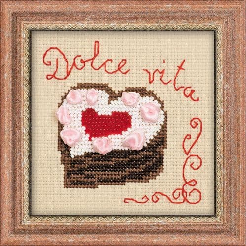 RIOLIS Heart Cake Counted Cross Stitch Kit