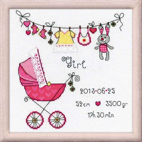 RIOLIS It's a Girl Counted Cross Stitch Kit
