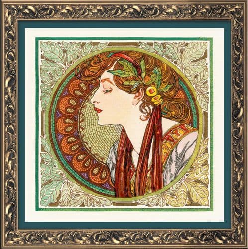 RIOLIS Laurel - Mucha Counted Cross Stitch Kit