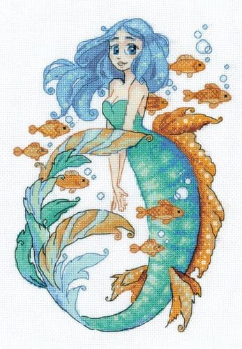 RIOLIS Little Mermaid Aquamarine Counted Cross Stitch Kit