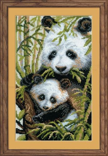 RIOLIS Panda with Young Counted Cross Stitch Kit