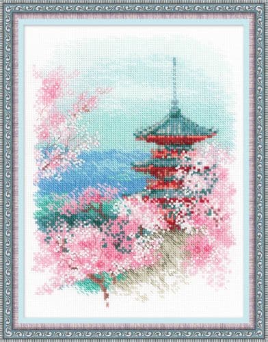 RIOLIS Sakura - Pagoda Counted Cross Stitch Kit