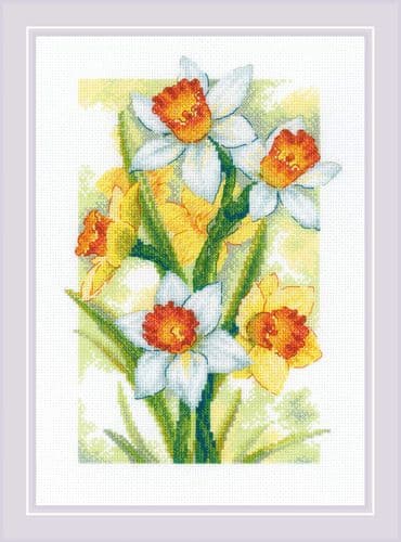 RIOLIS Spring Glow - Daffodils Counted Cross Stitch Kit