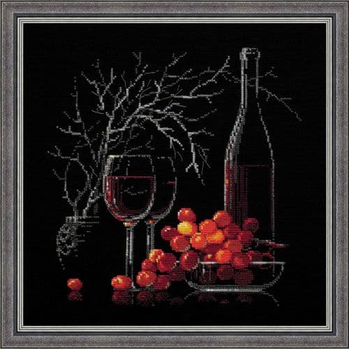 RIOLIS Still Life with Red Wine Counted Cross Stitch Kit