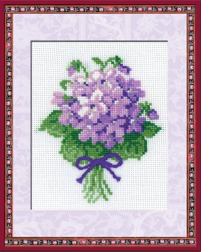 RIOLIS Violets Counted Cross Stitch Kit