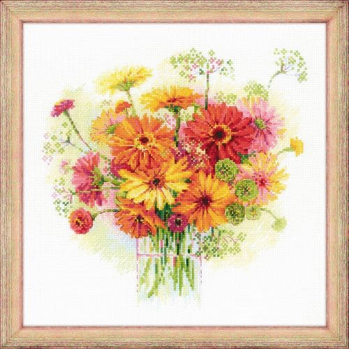 RIOLIS Watercolour Gerberas Counted Cross Stitch Kit