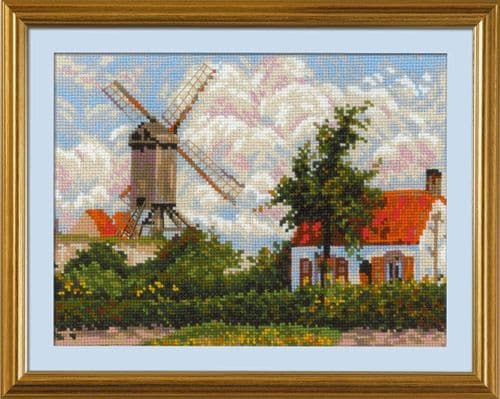 RIOLIS Windmill at Knokke Counted Cross Stitch Kit