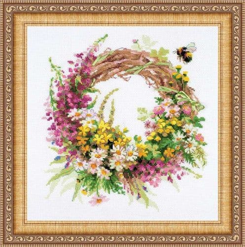 RIOLIS Wreath with Fireweed Counted Cross Stitch Kit