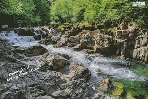River on the Rocks by Artecy printed cross stitch chart