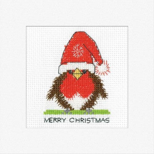 Robin - Santa Card cross stitch kit