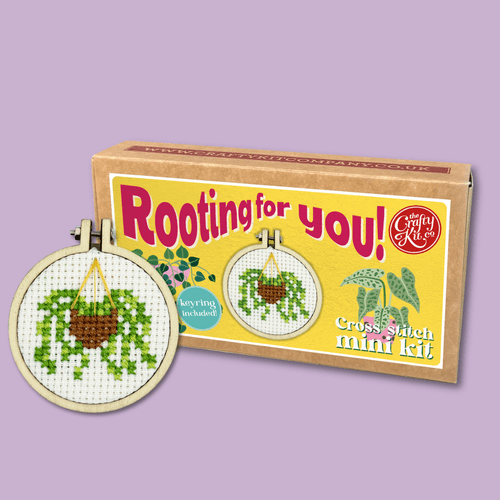 Rooting For You! Matchbox Mini Cross Stitch Kit