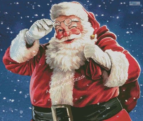 Santa Wink 2 by Artecy printed cross stitch chart