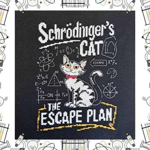 Schrodinger's Cat cross stitch chart by Artmishka Cross Stitch