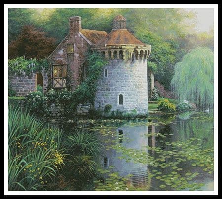 Scotney Castle Garden (Cushion) by Artecy printed cross stitch chart