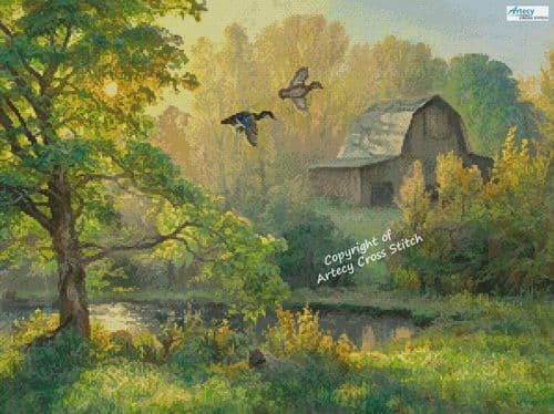 Scouting for a Nesting Place by Artecy printed cross stitch chart