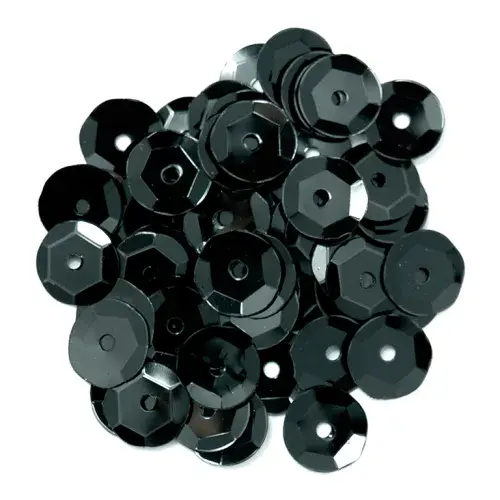 Sequins: Cup: 8mm: Black