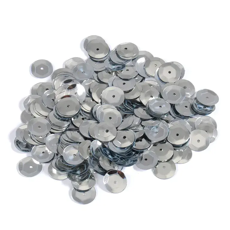 Sequin - Round - Cup - 8mm - Blue Aqua Laser - Price per gram - Bead