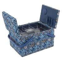 Sewing Box (L): Twin Lid: Woodblock Floral