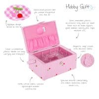 Sewing Box (M): Embroidered Cherries