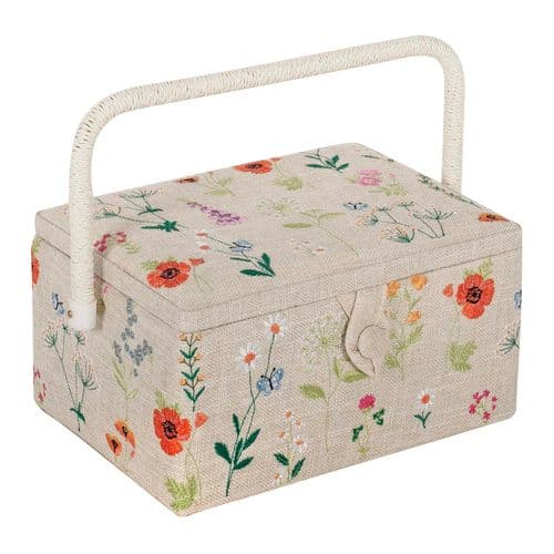 Sewing Box (M): Embroidered: Wildflowers