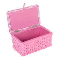 Sewing Box (S): Wicker Basket: Embroidered Cherries