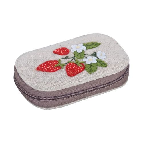 Sewing Kit: Zip Case: Appliqué: Strawberry Greenhouse