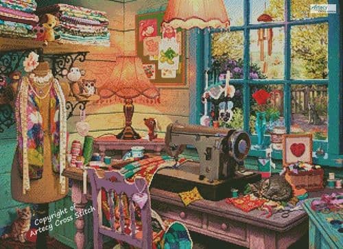 Sewing Shed by Artecy printed cross stitch chart