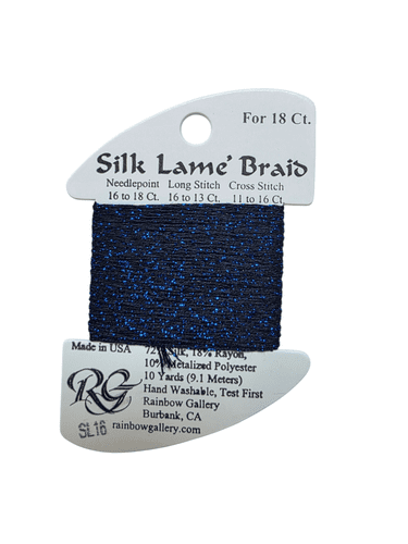 SL16 Navy Silk Lame Braid