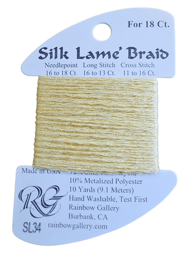 SL34 Lemon Silk Lame Braid