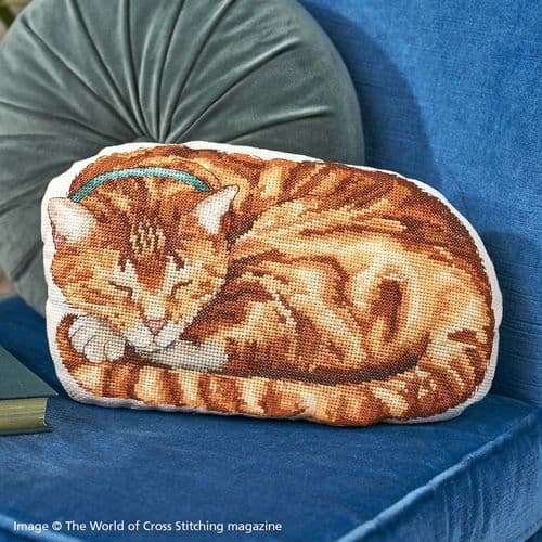 Sleeping Cat Cushion WOXS Issue 356 project pack